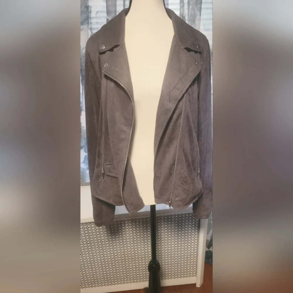 Women's Gray Suede Jacket